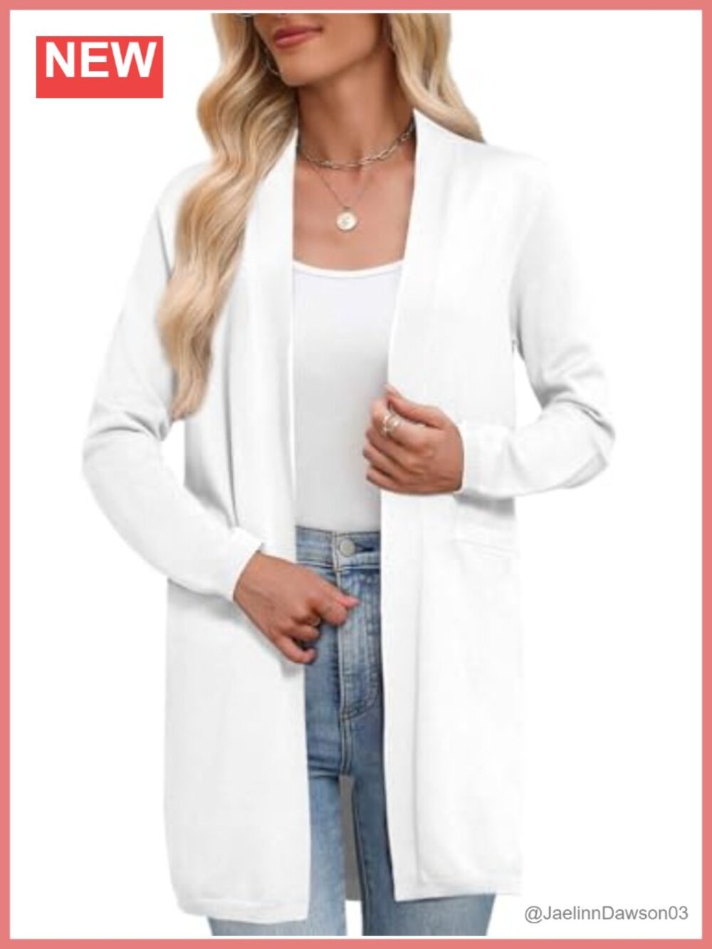 Knit Long Sleeve Open Front Cardigan with Pockets